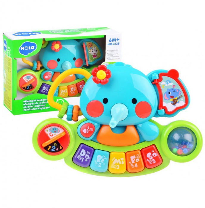Jucarie interactive Pian cu sunete si lumini, elefant, +2 ani