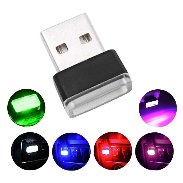 4x Mini USB LED Auto, Multicolor