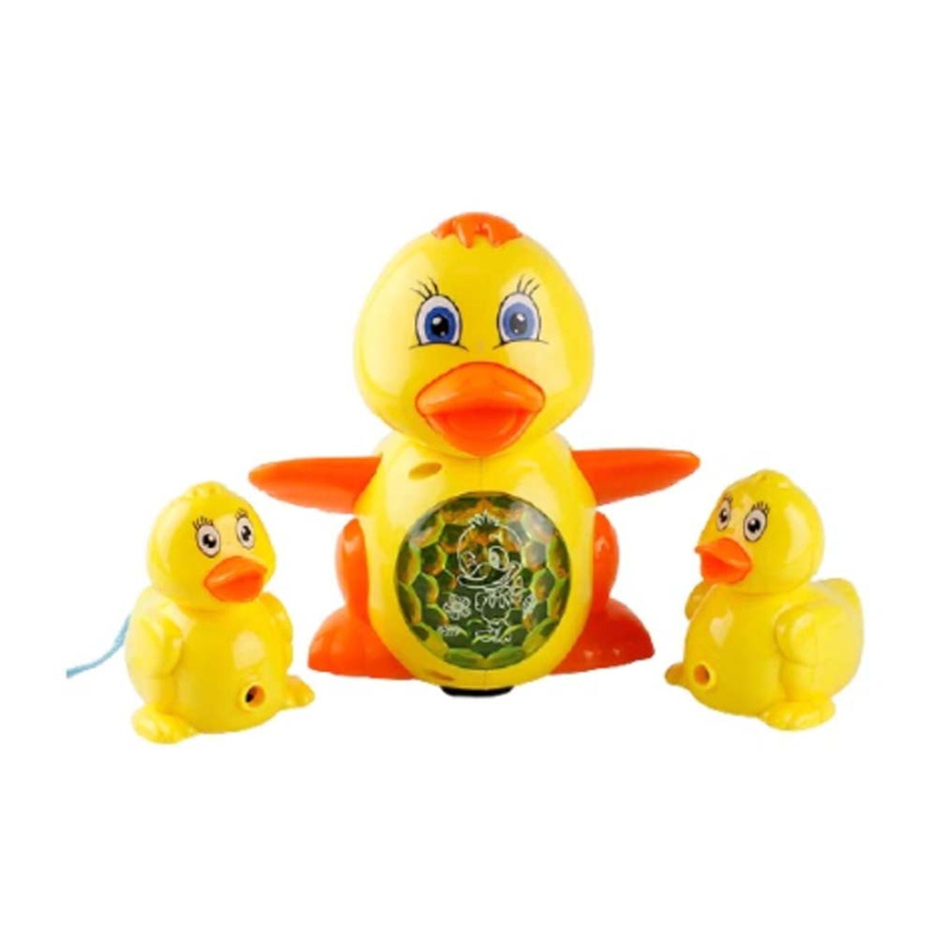 Jucarie interactiva, ratusca cu doi boboci, muzica si lumini