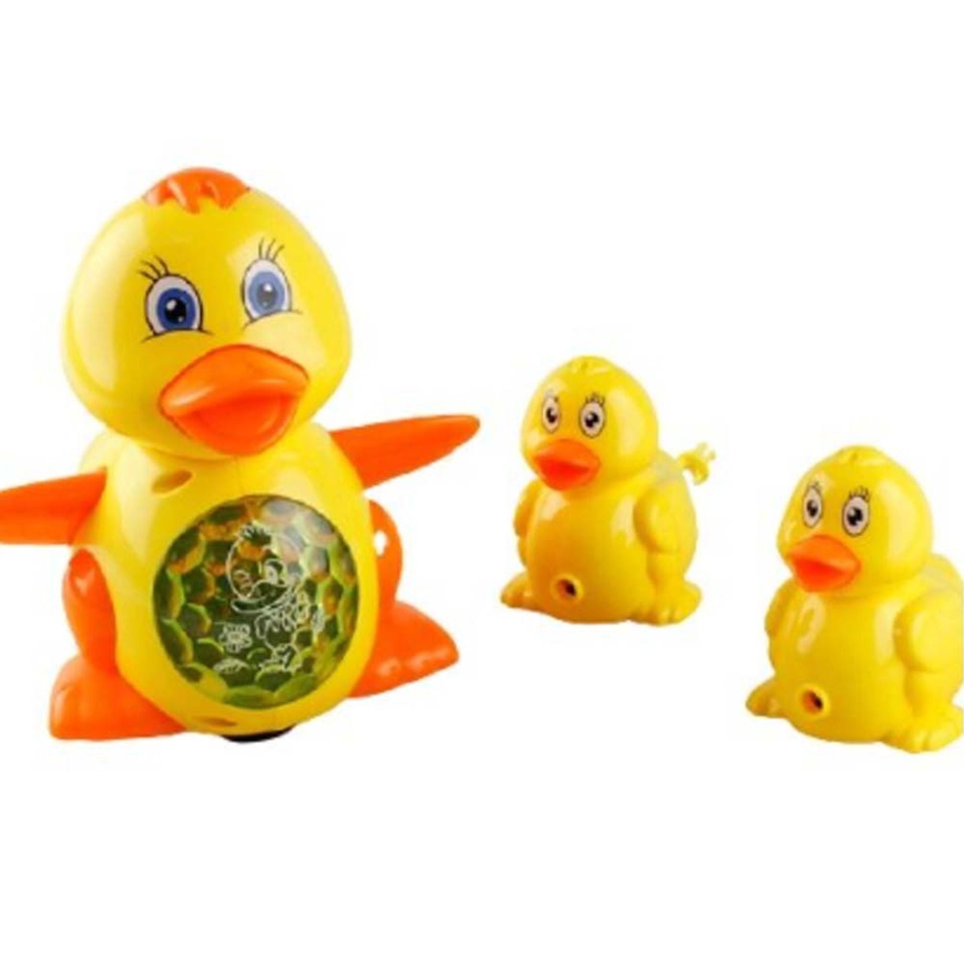 Jucarie interactiva, ratusca cu doi boboci, muzica si lumini