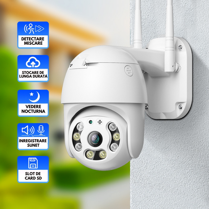 Camera Smart IP Wireless, 90 grade, vizualizare in timp real, 1080P