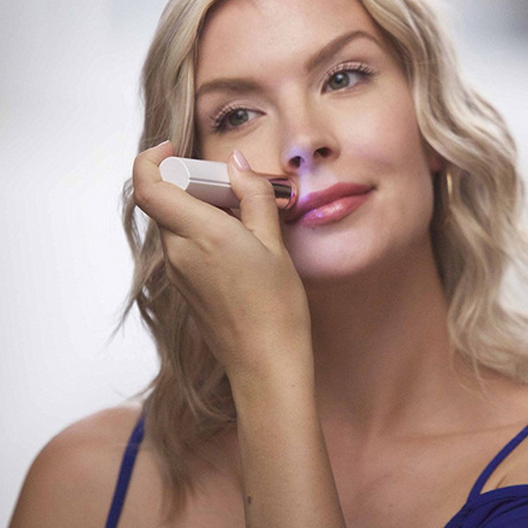 Epilator facial Flawless, portabil, pentru indepartarea parului facial, cu led