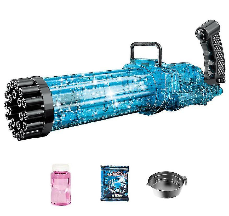 Jucarie pistol cu 21 gauri pentru baloane de sapun, albastru