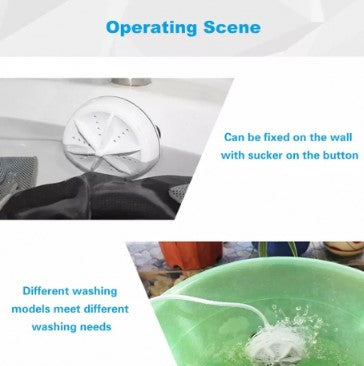 Mini masina de spalat portabila ultrasonica, alb