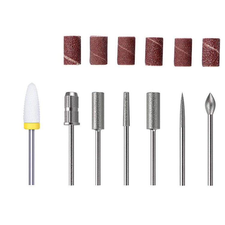 Freza unghii profesionala ISOBEL, pila electrica unghii false 20.000 RPM, gri, 7 capete de freza