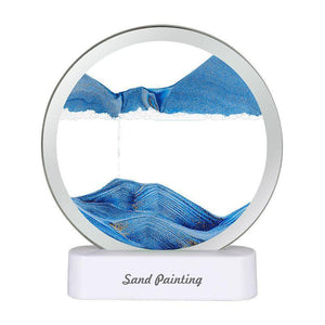 Lampa decorativa 3D tip clepsidra, nisipuri miscatoare, Moving Sand Art