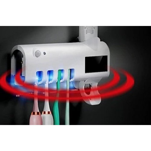 Dozator electric de pasta de dinti cu alimentare solara si sterilizator UV, Incarcare USB