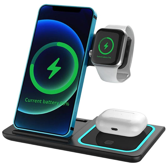 Statie de incarcare Wireless 3 in 1, Fast Charging, negru