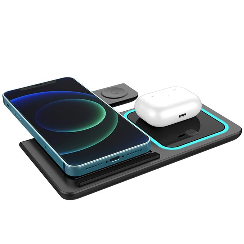 Statie de incarcare Wireless 3 in 1, Fast Charging, negru