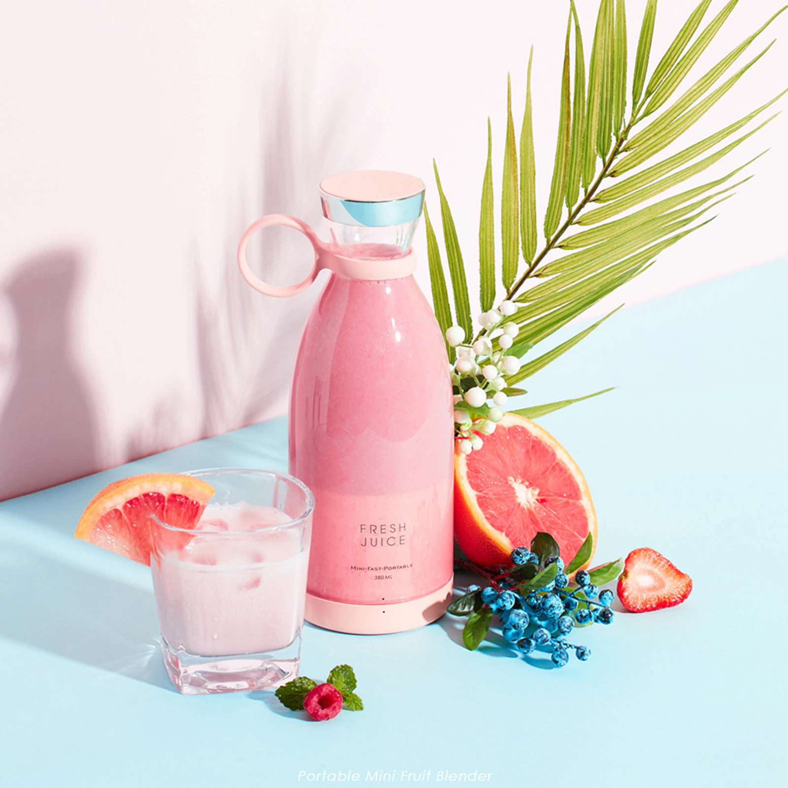 Mini Blender Electric cu Incarcare Wireless, Portabil, Multifunctional, 350 ml, 20000 rpm, Fresh Juice, Alb