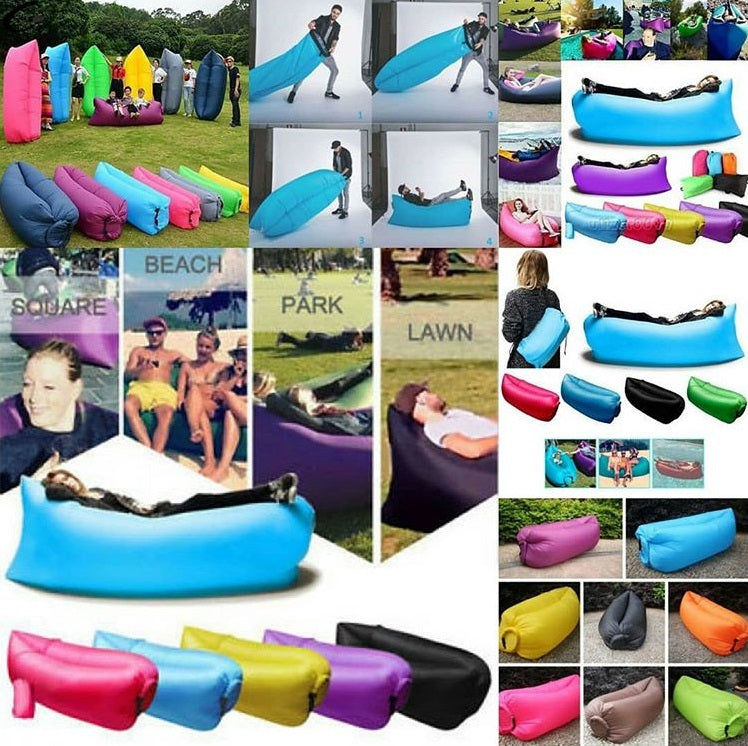 Saltea gonflabila Lazy Bag umflare cu aer