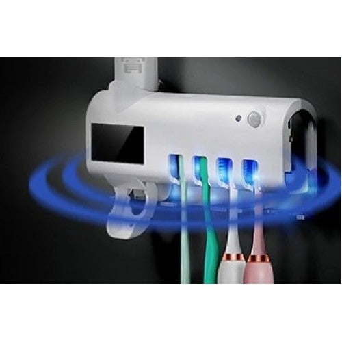 Dozator electric de pasta de dinti cu alimentare solara si sterilizator UV, Incarcare USB