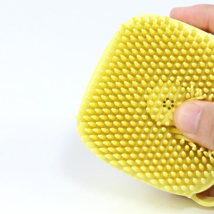 Perie din silicon cu recipient pentru sapun lichid, multicolor