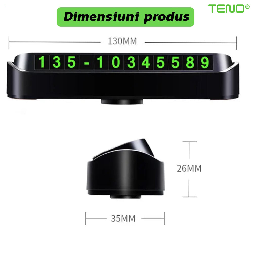 Suport Auto pentru Numarul de Telefon, stickere magnetice, adeziv puternic, dimensiuni reduse, negru