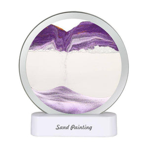 Lampa decorativa 3D tip clepsidra, nisipuri miscatoare, Moving Sand Art