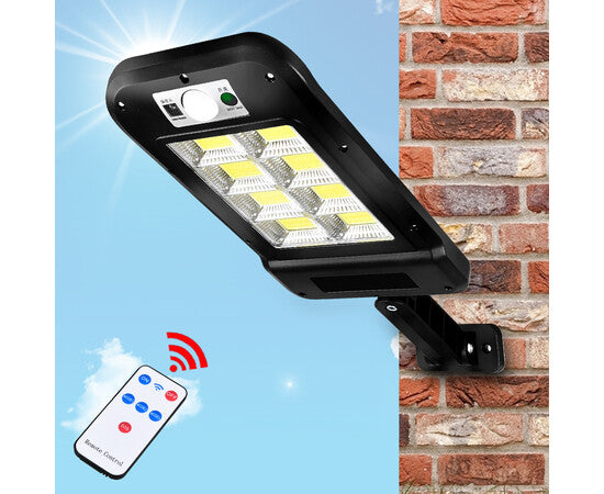 Lampa solara cu senzor si telecomanda HS-8013, 160 SMD, negru