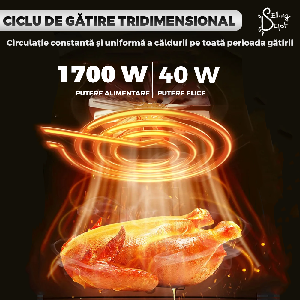 Friteuza Dubla Fara Ulei Air Fryer Teno753, tehnologie smart sensing, programe smart chef automate, afisaj digital, capacitate 8 L, tehnologie de eliminare a grasimii, functie de pastrare la cald,tensiune alimentare 220-240 V, culoare negru