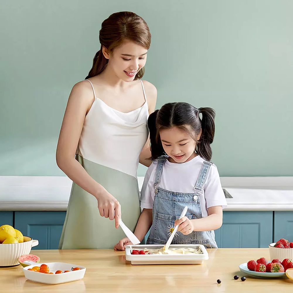 Plită termică pentru înghețată tip rulou, cu 2 spatule + forma din silicon pentru inghetata