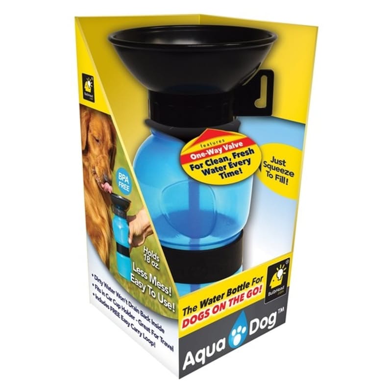 Sticla din silicon cu bol de apa pentru caini, Aqua Dog, 585 ml