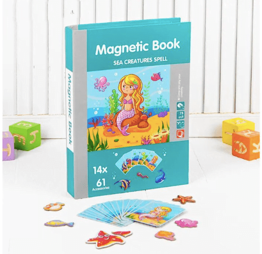 Carte magnetica educativa tip puzzle, Sea Creatures Spell, +3 ani
