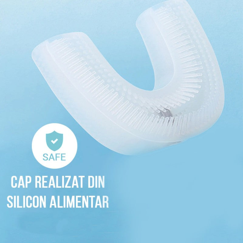 Periuta de dinti circulara in forma de U pentru copii 6-12 ani, Pinguin