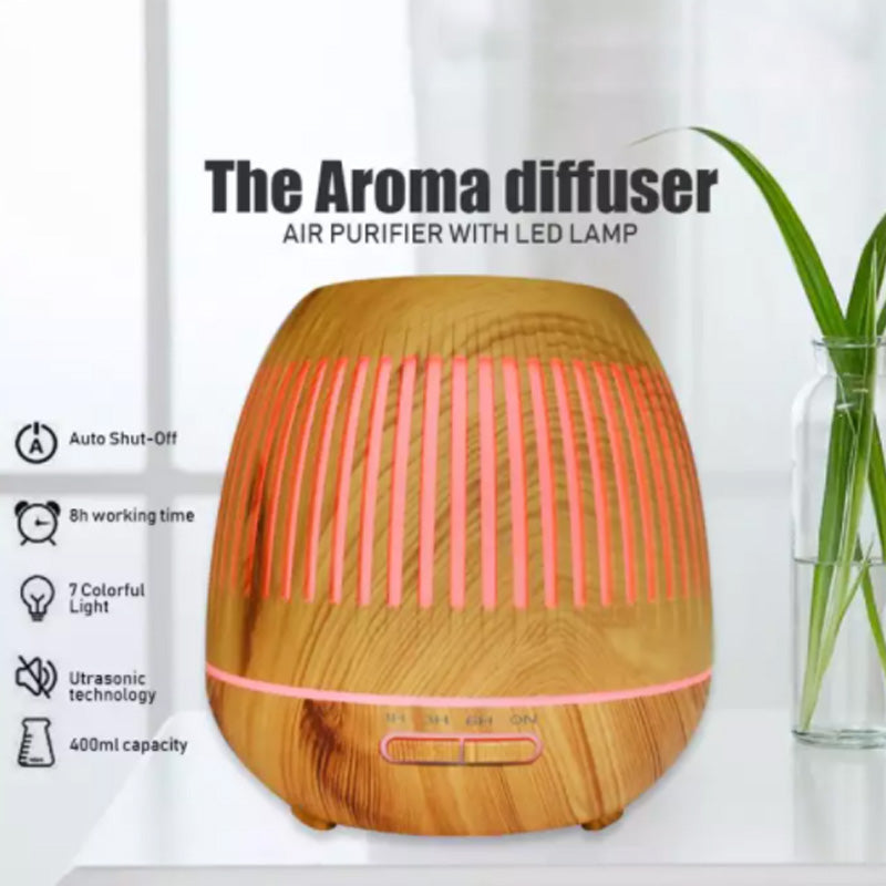 Purificator de aer cu difuzor aroma si lampa LED 7 lumini