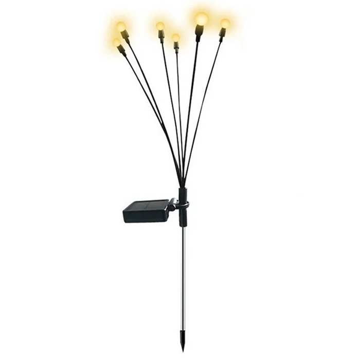 Lampa solara pentru gradina cu 6 LED-uri, Firefly, alb cald