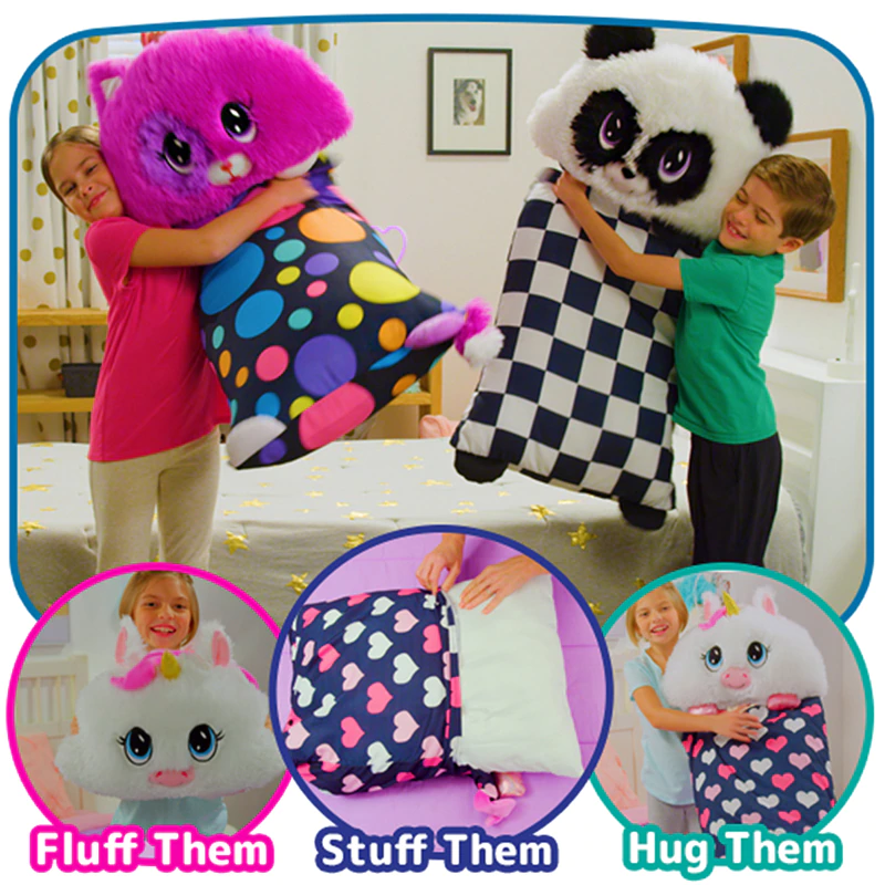 Fata de perna pentru copii, cu jucarie de plus detasabila, Fluff Pets, 50x66 cm
