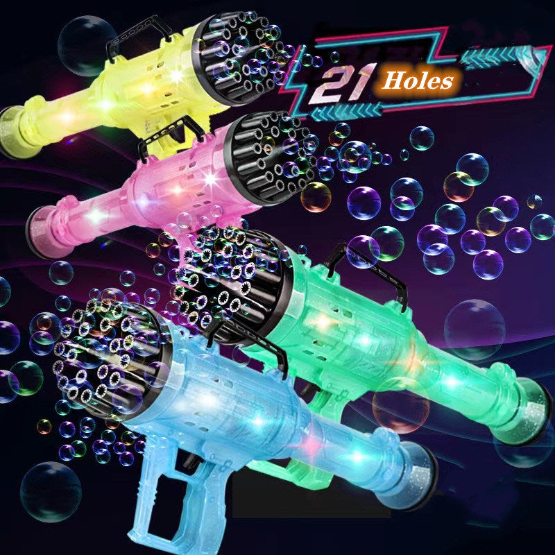 Jucarie pistol cu 21 gauri pentru baloane de sapun, albastru