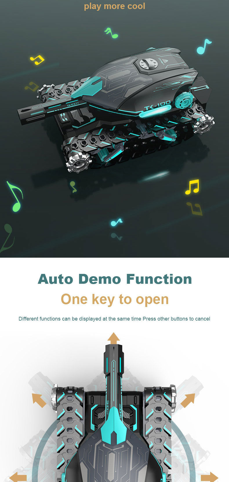 Masina de jucarie cu telecomanda, tip tanc, care trage cu mingi de apa, negru/albastru