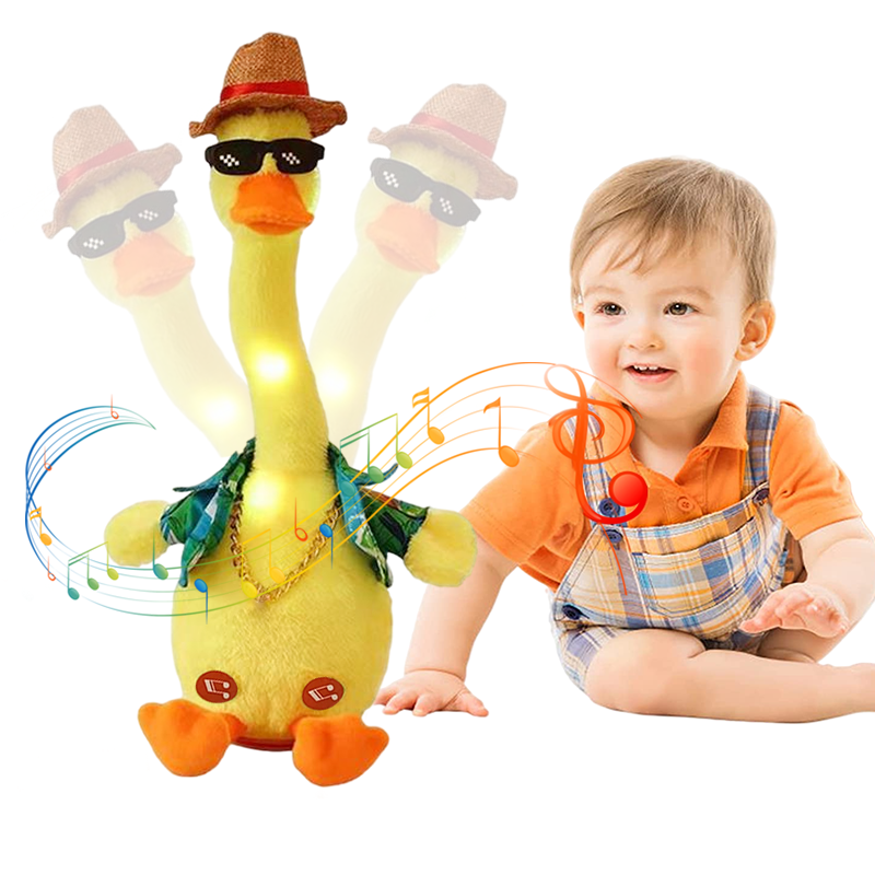 Jucarie interactiva Rata Vorbitoare, Repeta, Imita, Canta, Galbena