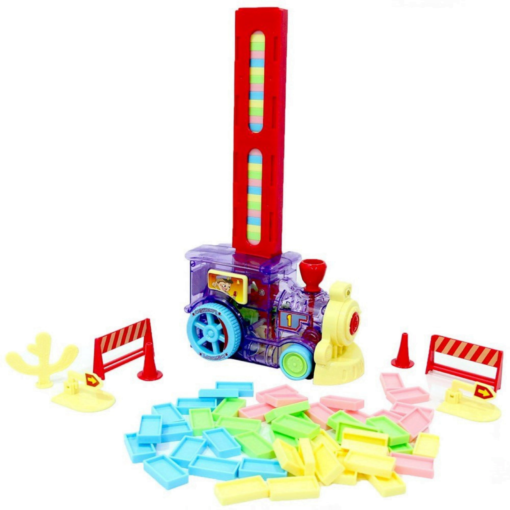 Joc educativ – Trenuletul Domino cu 80 Piese, multicolor