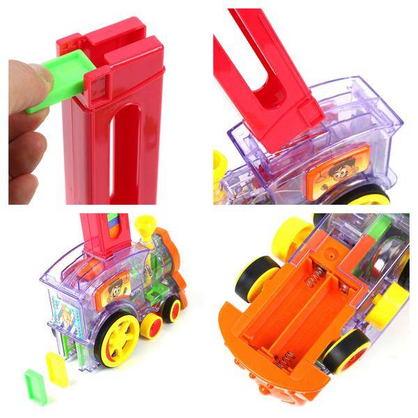 Joc educativ – Trenuletul Domino cu 80 Piese, multicolor
