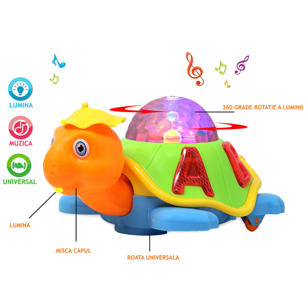 Jucarie interactiva si lampa de veghe Broscuta testoasa, 3+ ani