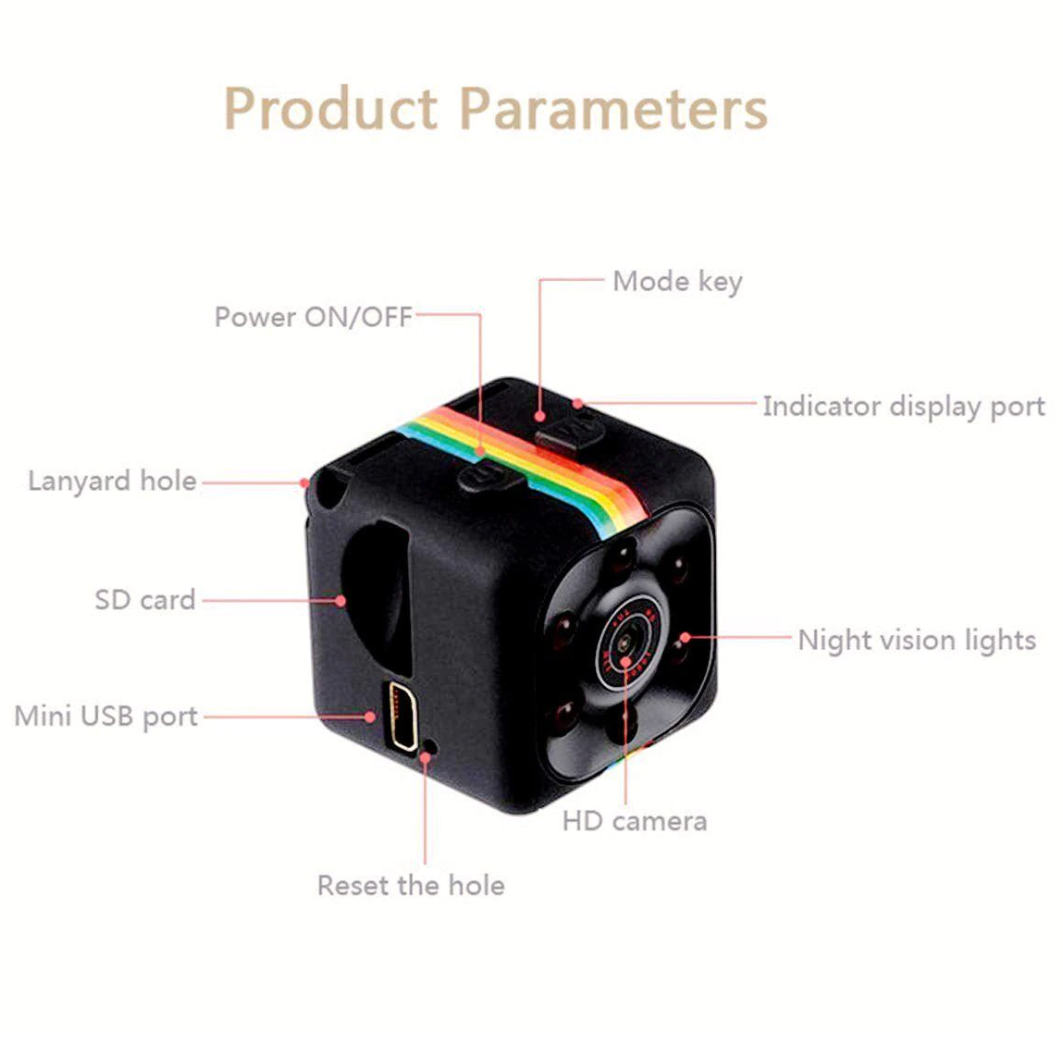 Mini camera video Full HD, SQ11 MINI DV, cu functie video si foto, Negru