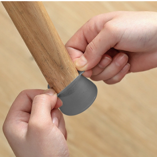 Set 8x protectii din silicon pentru picioare scaun, masa, mobila, gri