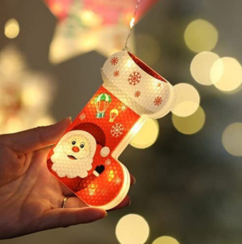 Instalatie de Craciun cu 5 Figurine Pictate, 8 jocuri de lumini, 3M