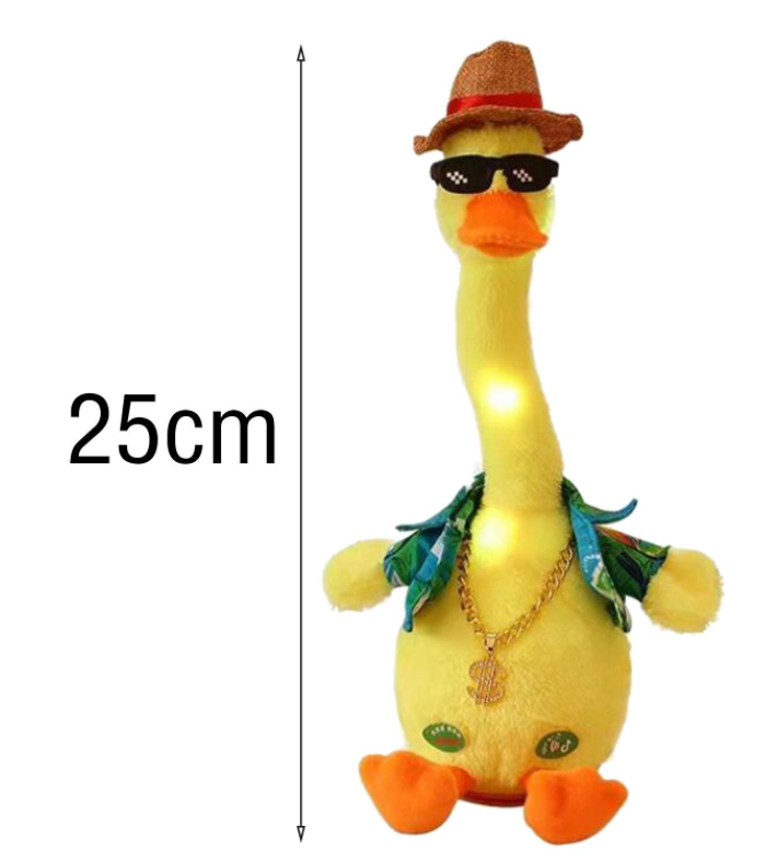 Jucarie interactiva Rata Vorbitoare, Repeta, Imita, Canta, Galbena