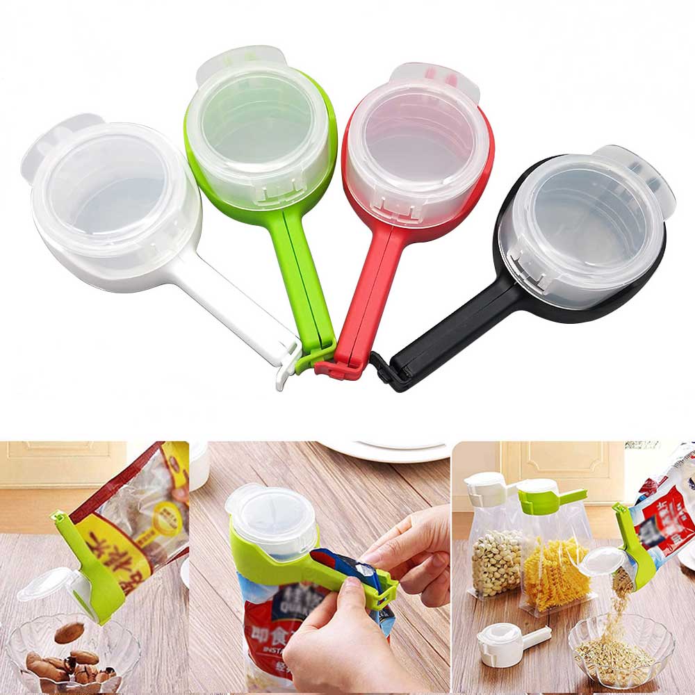 Set 4 capace pentru sigilat pungi, reutilizabile, pentru stocarea alimentelor