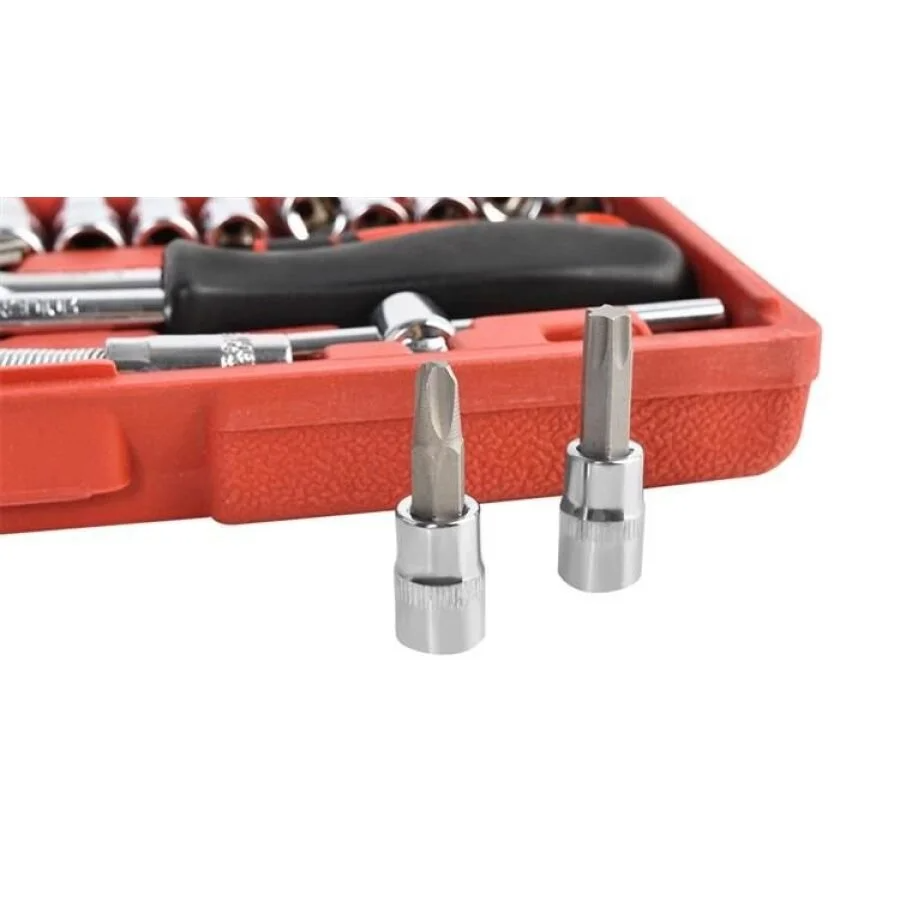 Trusa de chei tubulare si surubelnite multifunctionala, 46 de piese