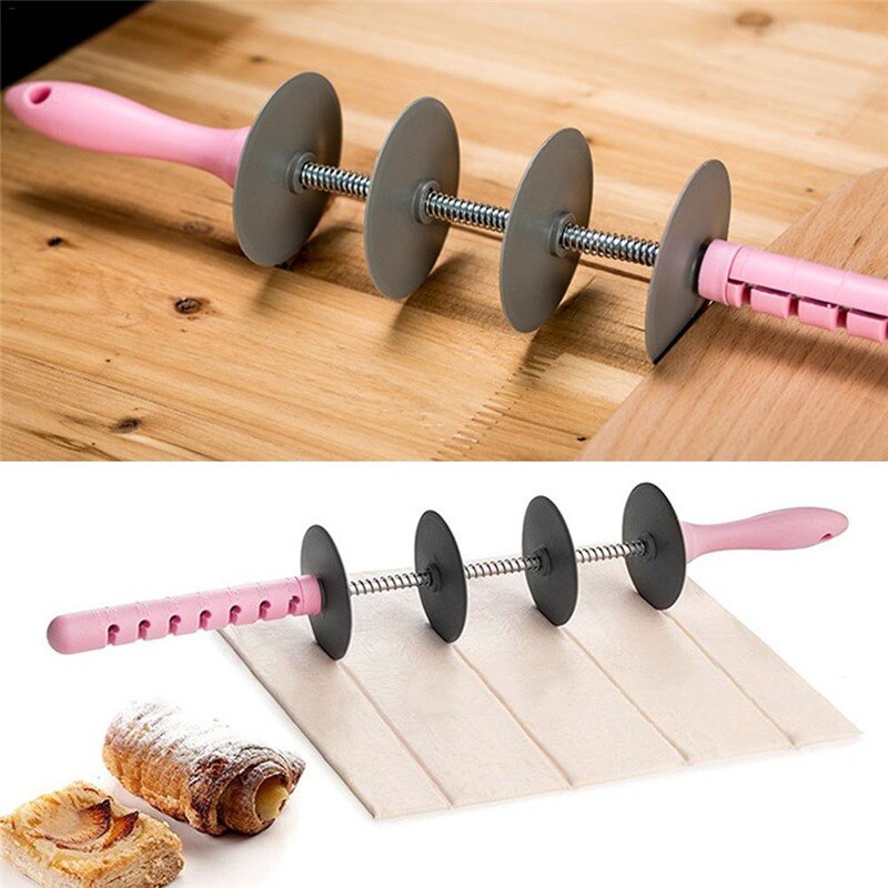 Set 2 instrumente pentru patiserie, tip rola, gri/roz