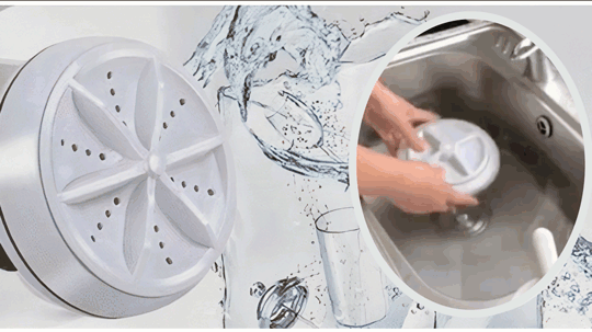 Mini masina de spalat portabila ultrasonica, alb