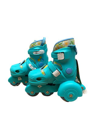 Set complet Patine cu rotile pentru copii cu roti din silicon, casca si aparatori