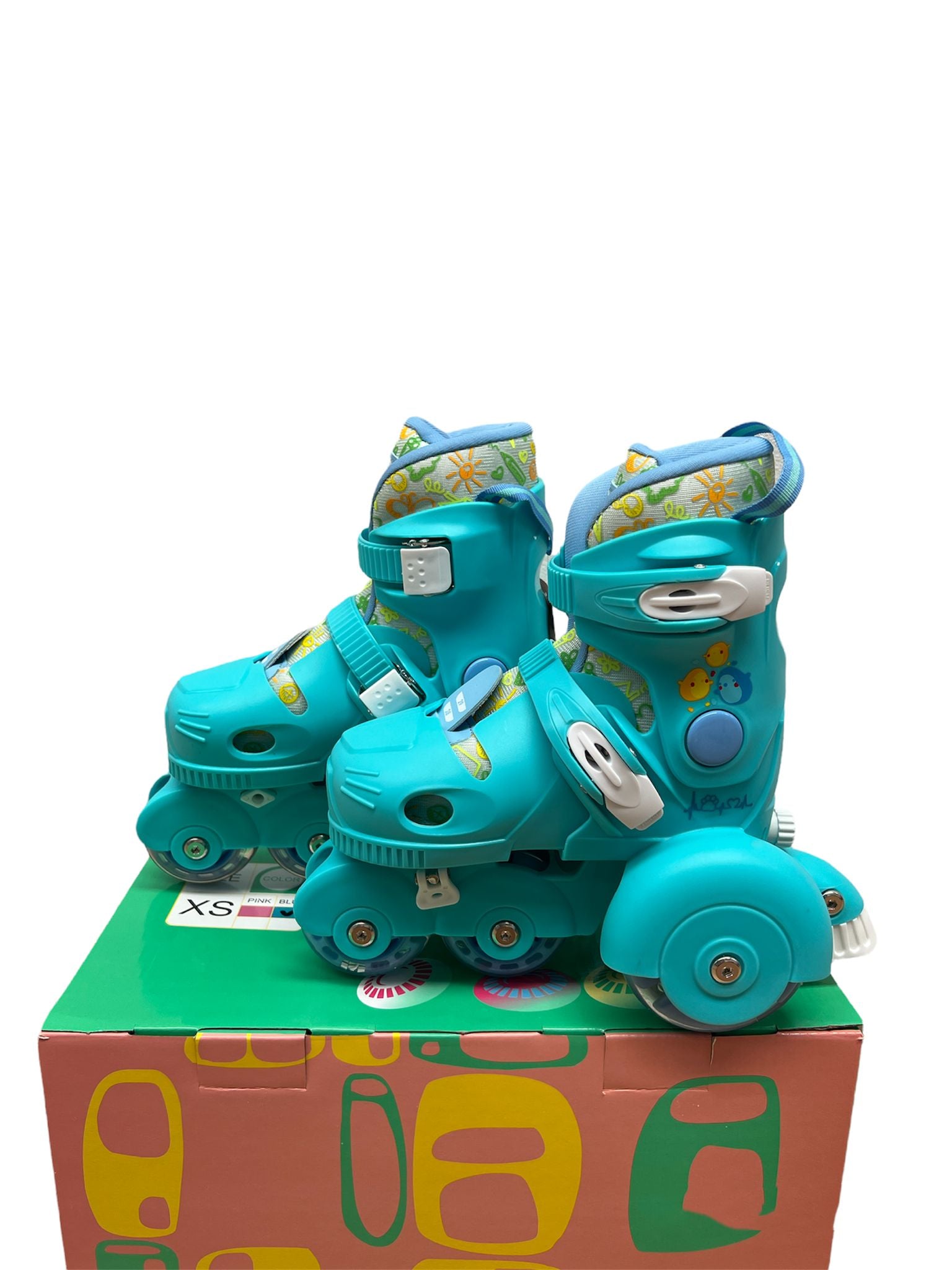 Set complet Patine cu rotile pentru copii cu roti din silicon, casca si aparatori