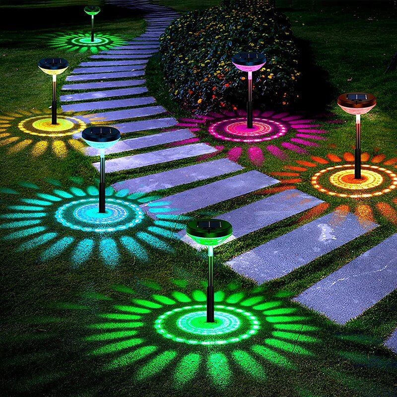 Set 2 lampi LED cu 2 moduri de lumina, incarcare solara, pentru gradina, IP67 Waterproof
