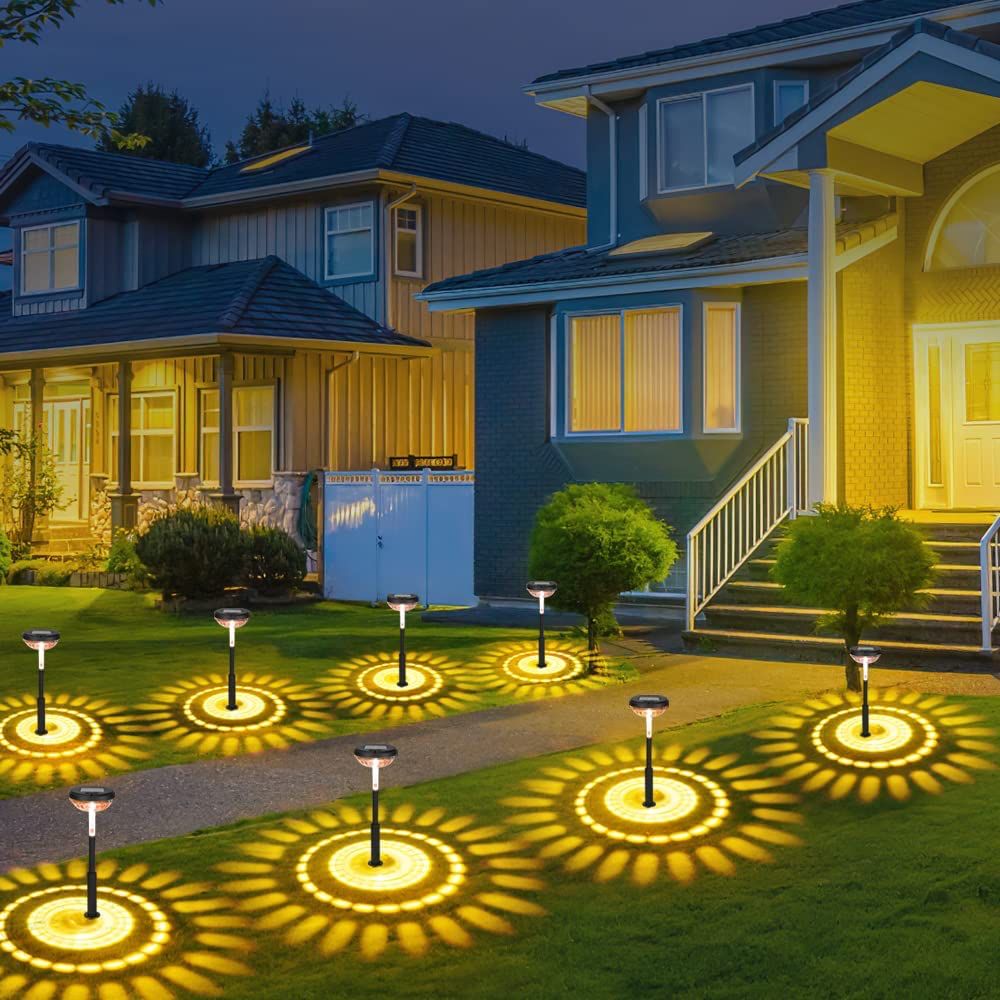 Set 2 lampi LED cu 2 moduri de lumina, incarcare solara, pentru gradina, IP67 Waterproof
