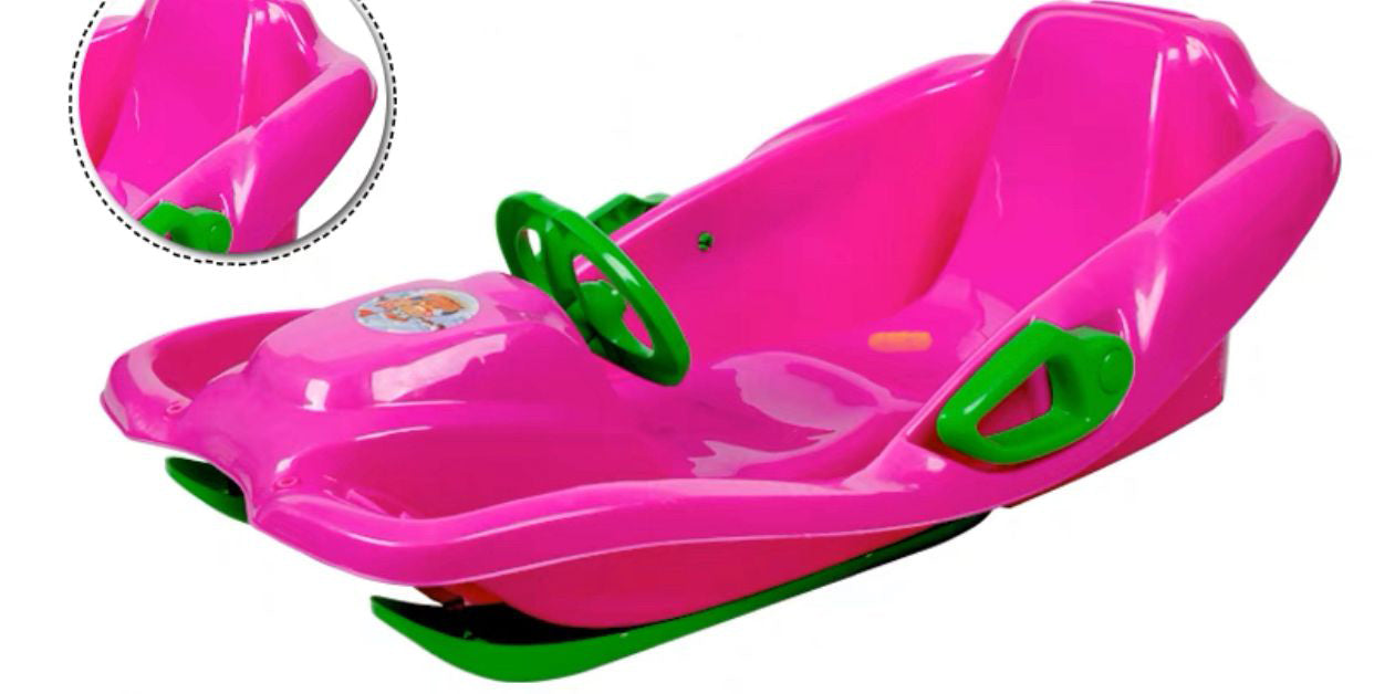 Sanie tip bob, cu volan, pentru copii, +3 ani