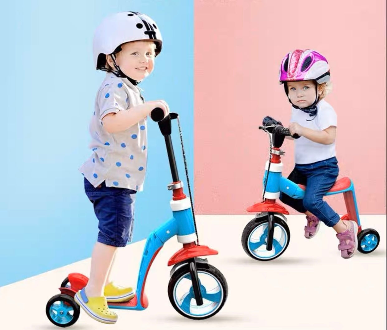 Trotineta transformabila 2 in 1 pentru copii, 1-4 ani, B02 - RESIGILATA