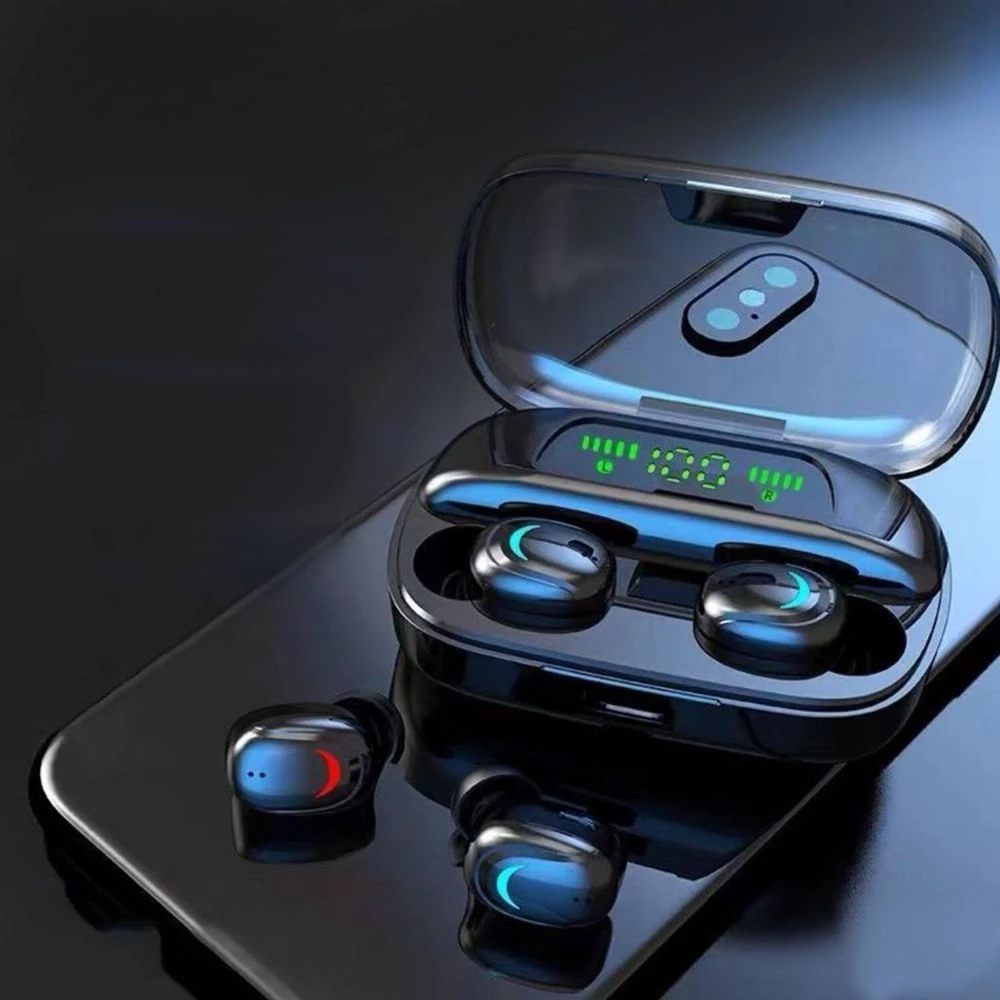 Casti audio wireless Andowl EJ661, Bluetooth, microfon, LED, Negru