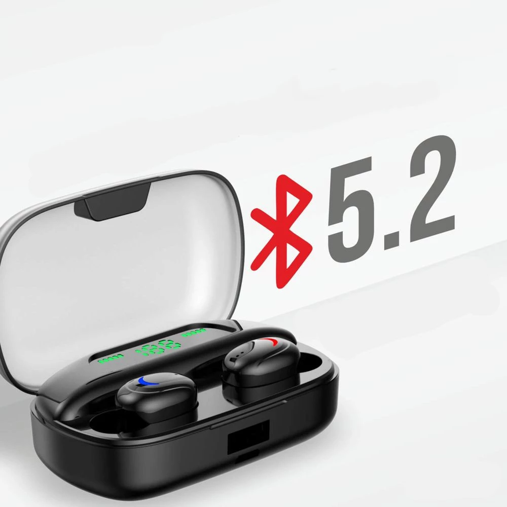 Casti audio wireless Andowl EJ661, Bluetooth, microfon, LED, Negru